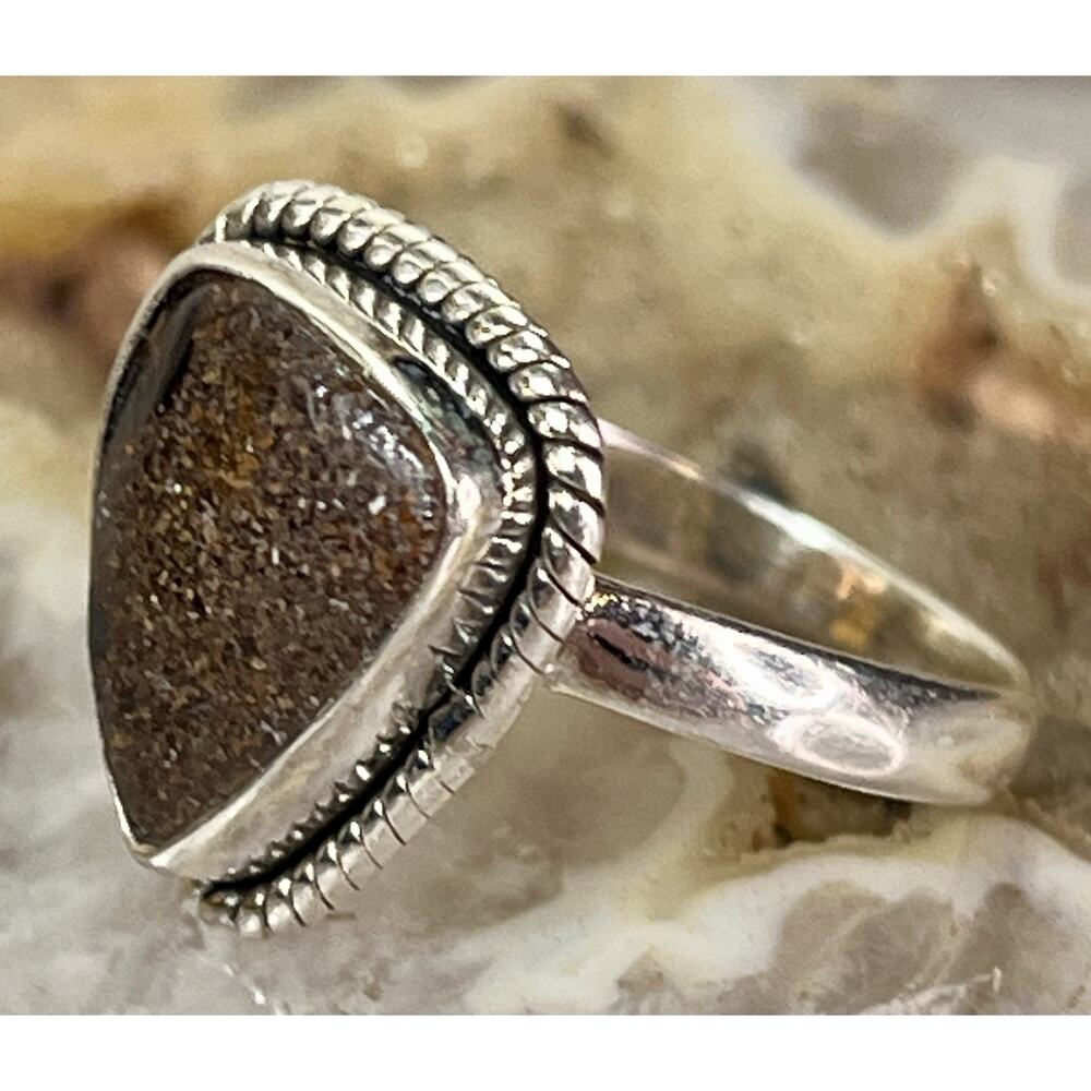 Natural Australian Boulder Opal Sterling Silver Ring Sz 6 Southwestern Handmade - Picture 10 of 16